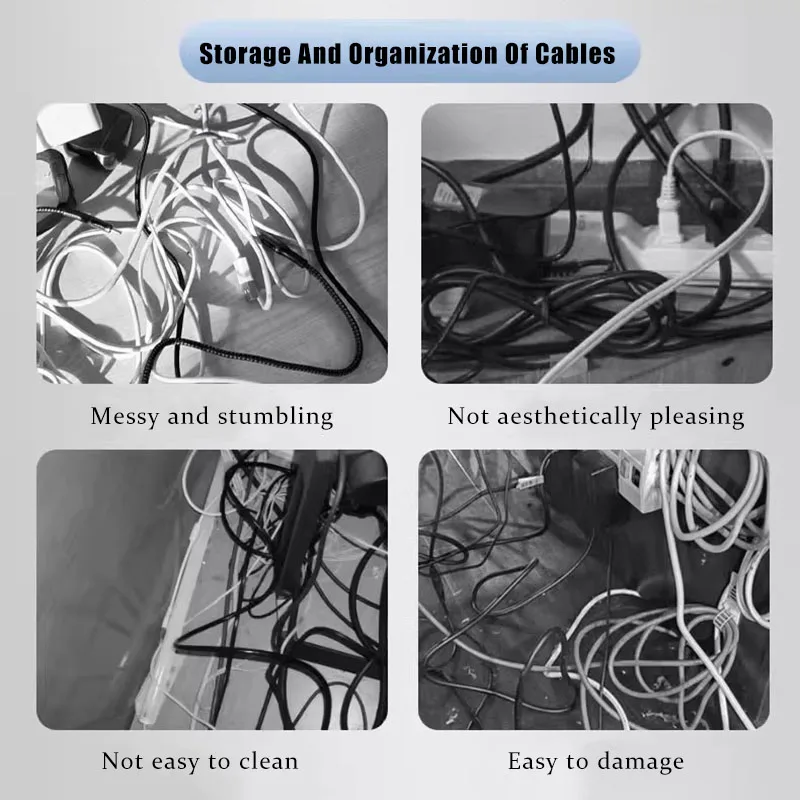 50/100 centimetri Cavi Coperture Cavo Hider TV Gestione dei cavi Coperture Cavi Condotti di cablaggio PVC Trunking Canale Manicotti per cavi supporto