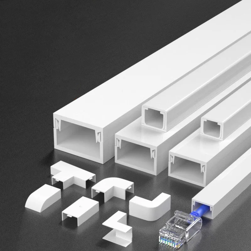 50/100 centimetri Cavi Coperture Cavo Hider TV Gestione dei cavi Coperture Cavi Condotti di cablaggio PVC Trunking Canale Manicotti per cavi supporto