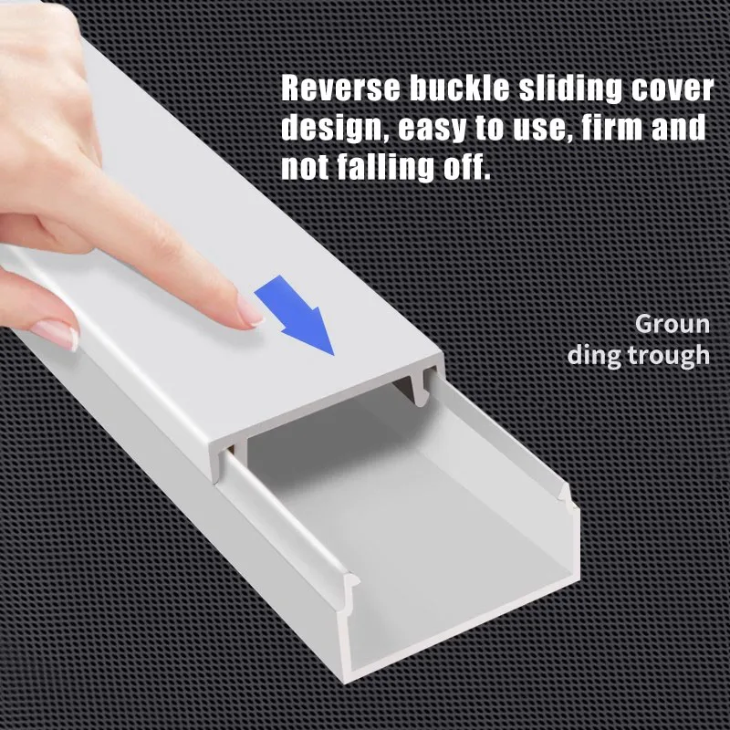 50/100 centimetri Cavi Coperture Cavo Hider TV Gestione dei cavi Coperture Cavi Condotti di cablaggio PVC Trunking Canale Manicotti per cavi supporto