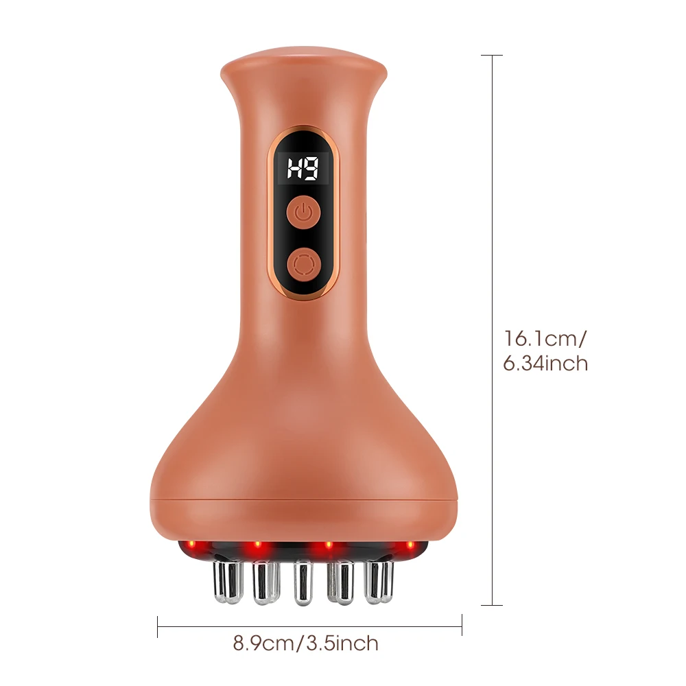 Massaggiatore raschiante ricaricabile Vibrazione Impacco caldo Spazzola meridiana Modellamento del corpo Disintossicazione linfatica Dragaggio Bruciare i grassi