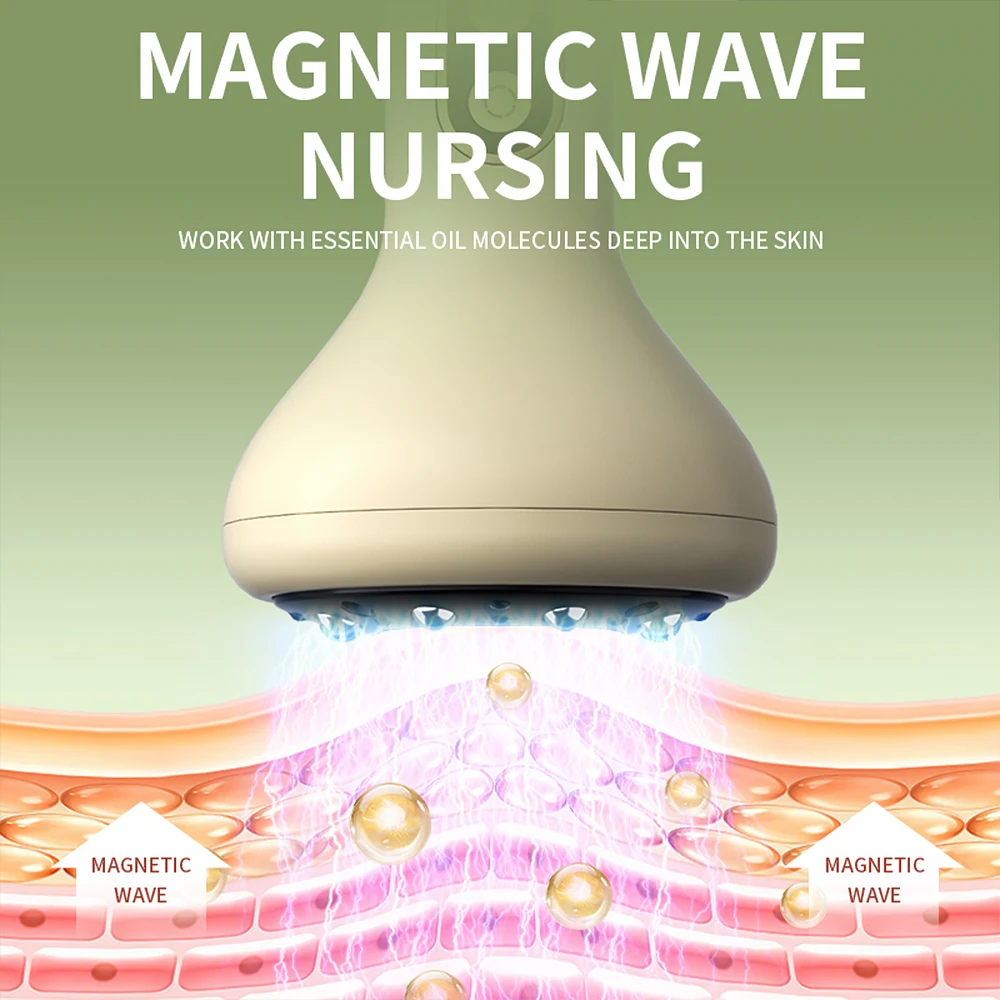 Massaggiatore raschiante ricaricabile Vibrazione Impacco caldo Spazzola meridiana Modellamento del corpo Disintossicazione linfatica Dragaggio Bruciare i grassi
