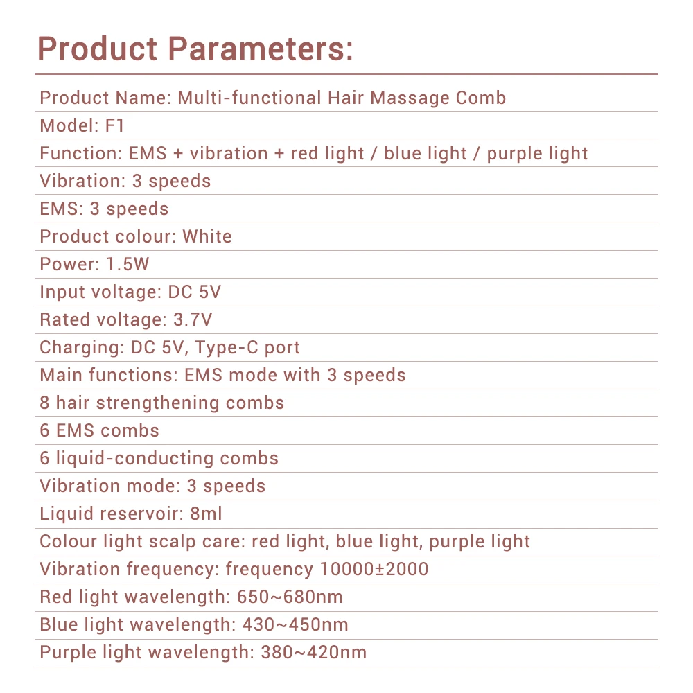 Pettine elettrico per la crescita dei capelli Applicatore di olio Rosso Blu LED Vibrazione Testa Spazzola per massaggio Pettine EMS Stimola il cuoio capelluto Anti-perdita di capelli Pettine elettrico per la crescita dei capelli Applicatore di olio Rosso Blu LED Vibrazione Testa Spazzola per massaggio Pettine EMS Stimola il cuoio capelluto Anti-perdita di capelli