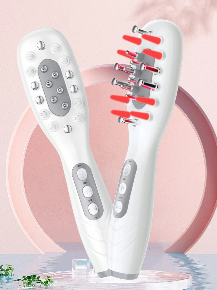 Pettine elettrico per la crescita dei capelli Applicatore di olio Rosso Blu LED Vibrazione Testa Spazzola per massaggio Pettine EMS Stimola il cuoio capelluto Anti-perdita di capelli Pettine elettrico per la crescita dei capelli Applicatore di olio Rosso Blu LED Vibrazione Testa Spazzola per massaggio Pettine EMS Stimola il cuoio capelluto Anti-perdita di capelli