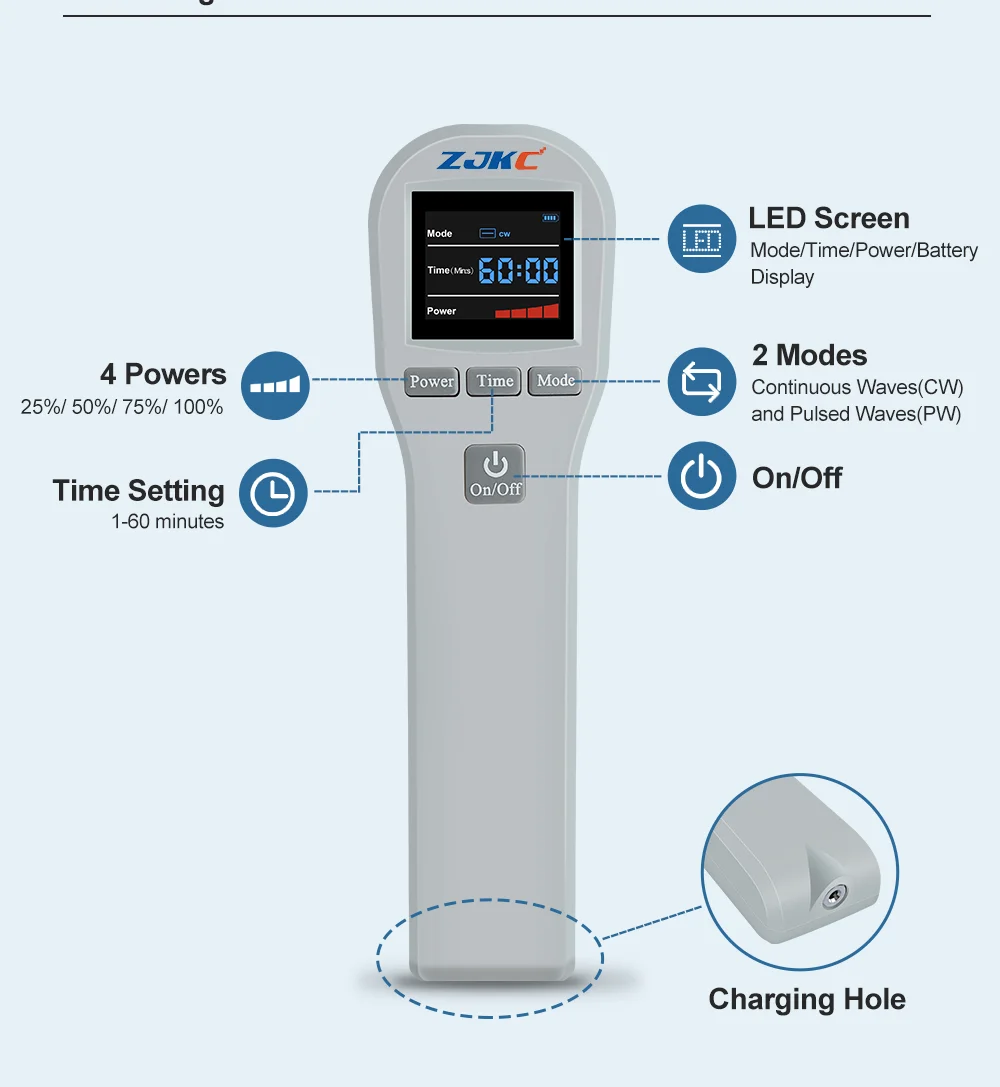 ZJKC Dispositivo professionale per terapia laser fredda per fisioterapia antidolore per lesioni alle ferite di cani e gatti da compagnia 650nm 808nm Palmare domestico