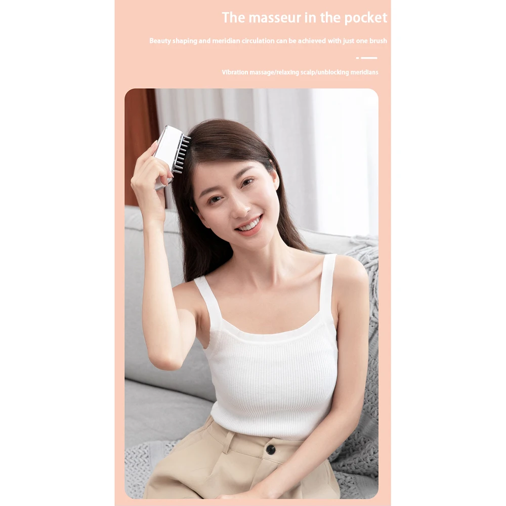 Pettine per la cura dei capelli micro elettrico EMS, pettine per massaggio meridiano multifunzione, spazzola per massaggio dei capelli ricaricabile tramite USB