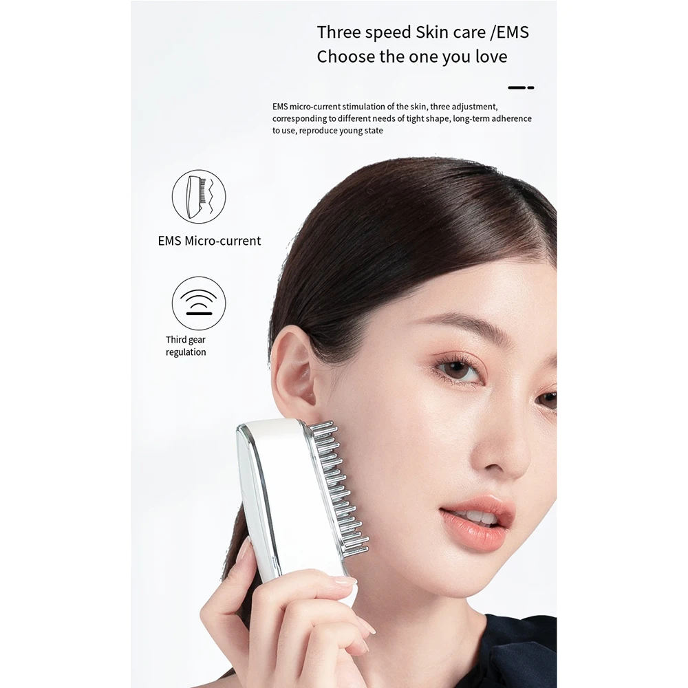 Pettine per la cura dei capelli micro elettrico EMS, pettine per massaggio meridiano multifunzione, spazzola per massaggio dei capelli ricaricabile tramite USB
