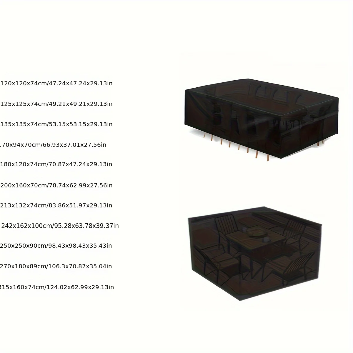 Fodera per sedia da tavolo quadrata da giardino in tessuto Oxford 210D Set di divani da patio Fodera per mobili di alta qualità Vale la pena acquistare