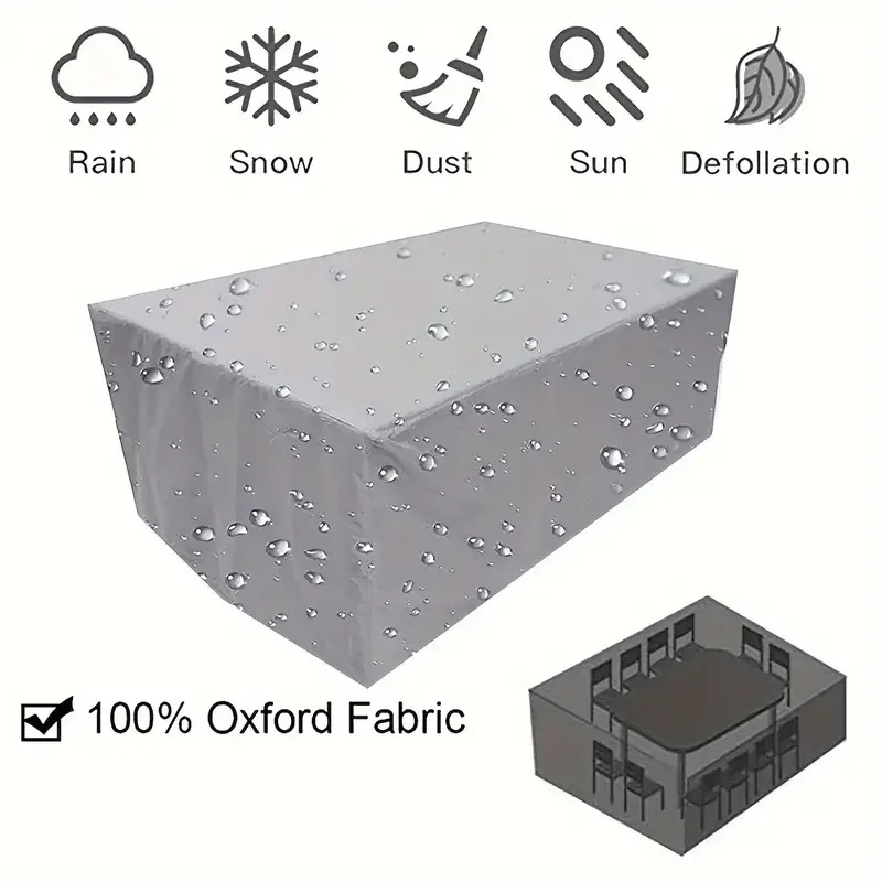 (15-78,3 pollici di lunghezza) Set di mobili impermeabili da giardino per patio esterno, set di sedie per pioggia e neve, divano, tavolo, sedia, copertura antipolvere argento (15-78,3 pollici di lunghezza) Set di mobili impermeabili da giardino per patio esterno, set di sedie per pioggia e neve, divano, tavolo, sedia, copertura antipolvere argento