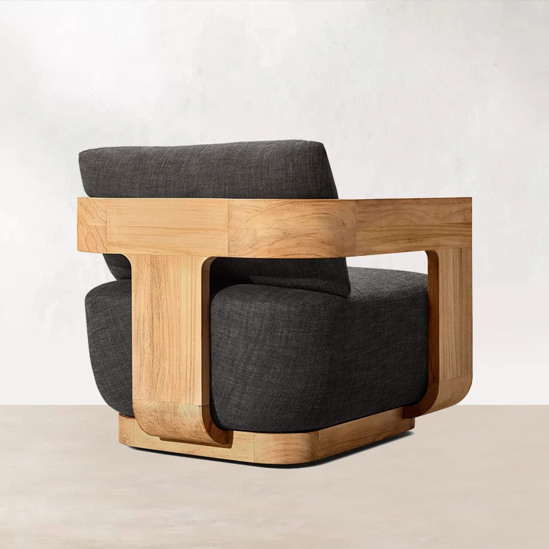 Vendita diretta di mobili da esterno solidi in teak di fascia alta OEM/ODM dal produttore per la villa per il tempo libero dell'hotel del parco del cortile del divano del giardino