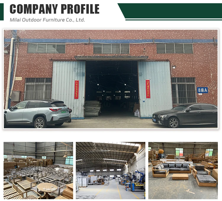 Vendita diretta di mobili da esterno solidi in teak di fascia alta OEM/ODM dal produttore per la villa per il tempo libero dell'hotel del parco del cortile del divano del giardino