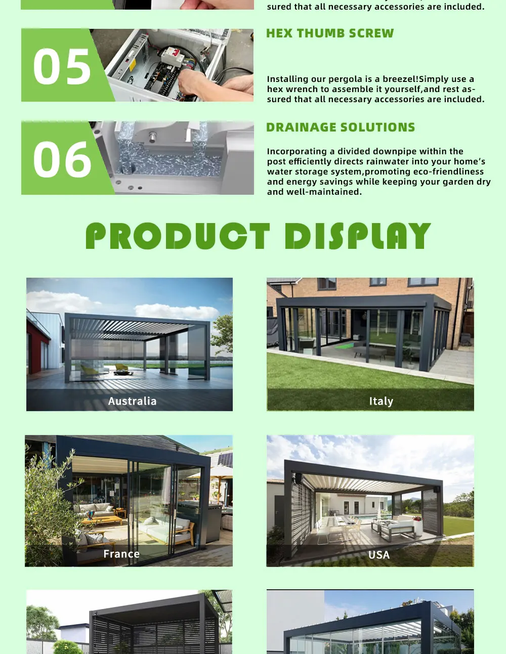 Pergola bioclimatica in alluminio con feritoie regolabili e ante scorrevoli in vetro – Ideale per saloni sul tetto o balconi moderni Pergola bioclimatica in alluminio con feritoie regolabili e ante scorrevoli in vetro – Ideale per saloni sul tetto o balconi moderni