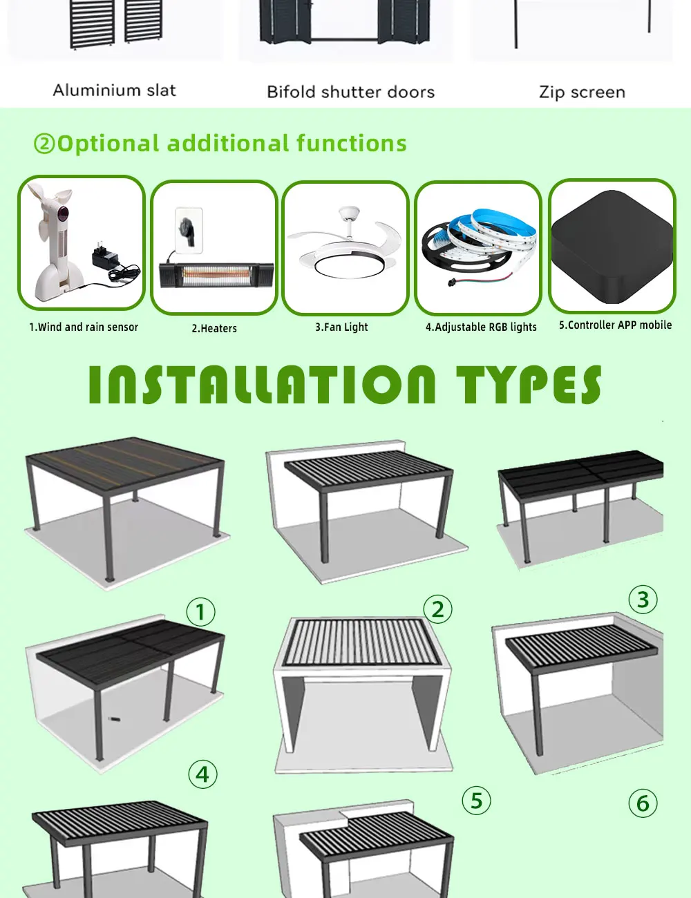 Pergola bioclimatica in alluminio con feritoie regolabili e ante scorrevoli in vetro – Ideale per saloni sul tetto o balconi moderni Pergola bioclimatica in alluminio con feritoie regolabili e ante scorrevoli in vetro – Ideale per saloni sul tetto o balconi moderni