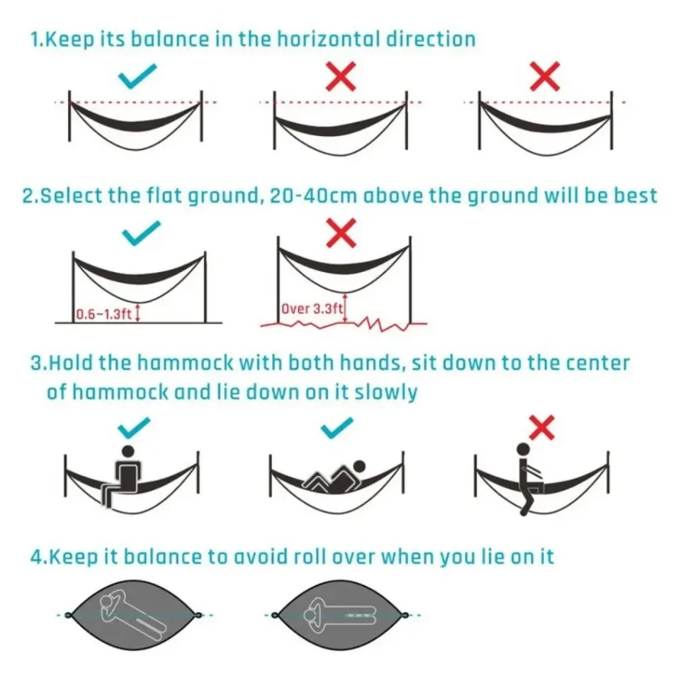 Amaca da campeggio esterna Tessuto per paracadute ad alta resistenza con zanzariera Amache sospese leggere Rete da letto sospesa 250x120 cm