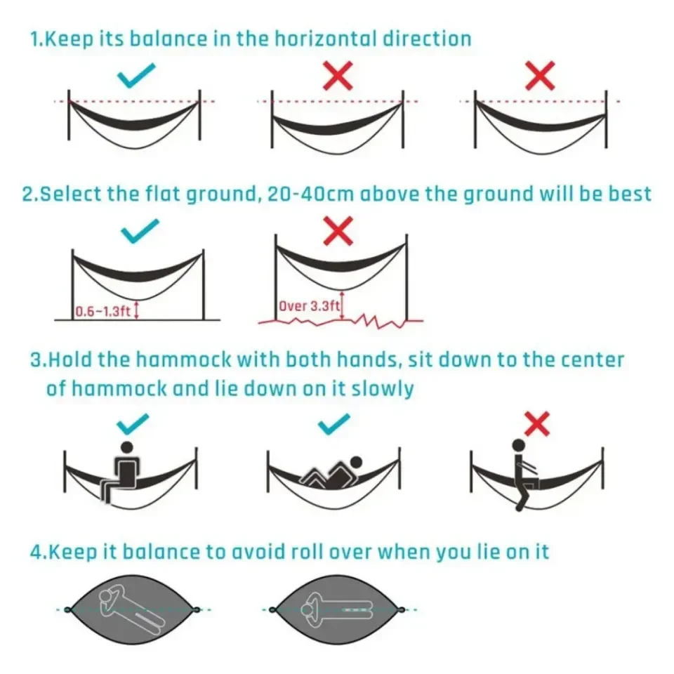Amaca da campeggio esterna Tessuto per paracadute ad alta resistenza con zanzariera Amache sospese leggere Rete da letto sospesa 250x120 cm