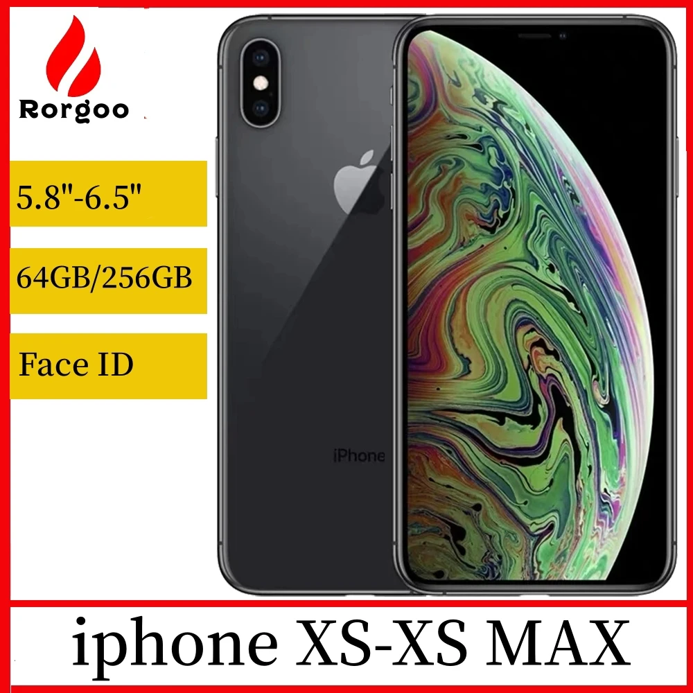 Apple iPhone XS 5.8"/XS MAX Smartphone 6.5"" RAM 4GB 64GB 256GB 512GB Hexa Core IOS A12 Bionic LTE 4G Telefono cellulare sbloccato