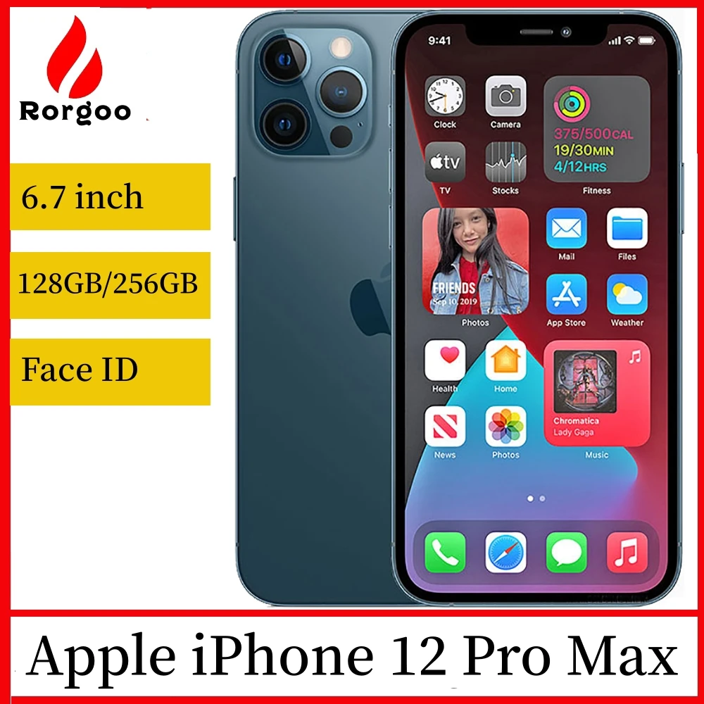 Apple iPhone 12 Pro Max 128 GB 256 GB 512 GB ROM 6,7 "Retina OLED 6 GB A14 Face ID NFC sbloccato 5G 12pro max Telefono cellulare originale