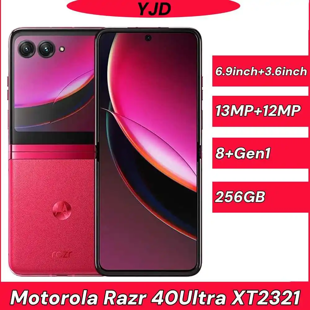 98% Nuovo Motorola Razr 40 Ultra 5G XT2321 Telefono cellulare CPU Qualcomm Snapdragon 8+ Gen 1 Schermo 6.9 "Impronte digitali Android Telefono usato