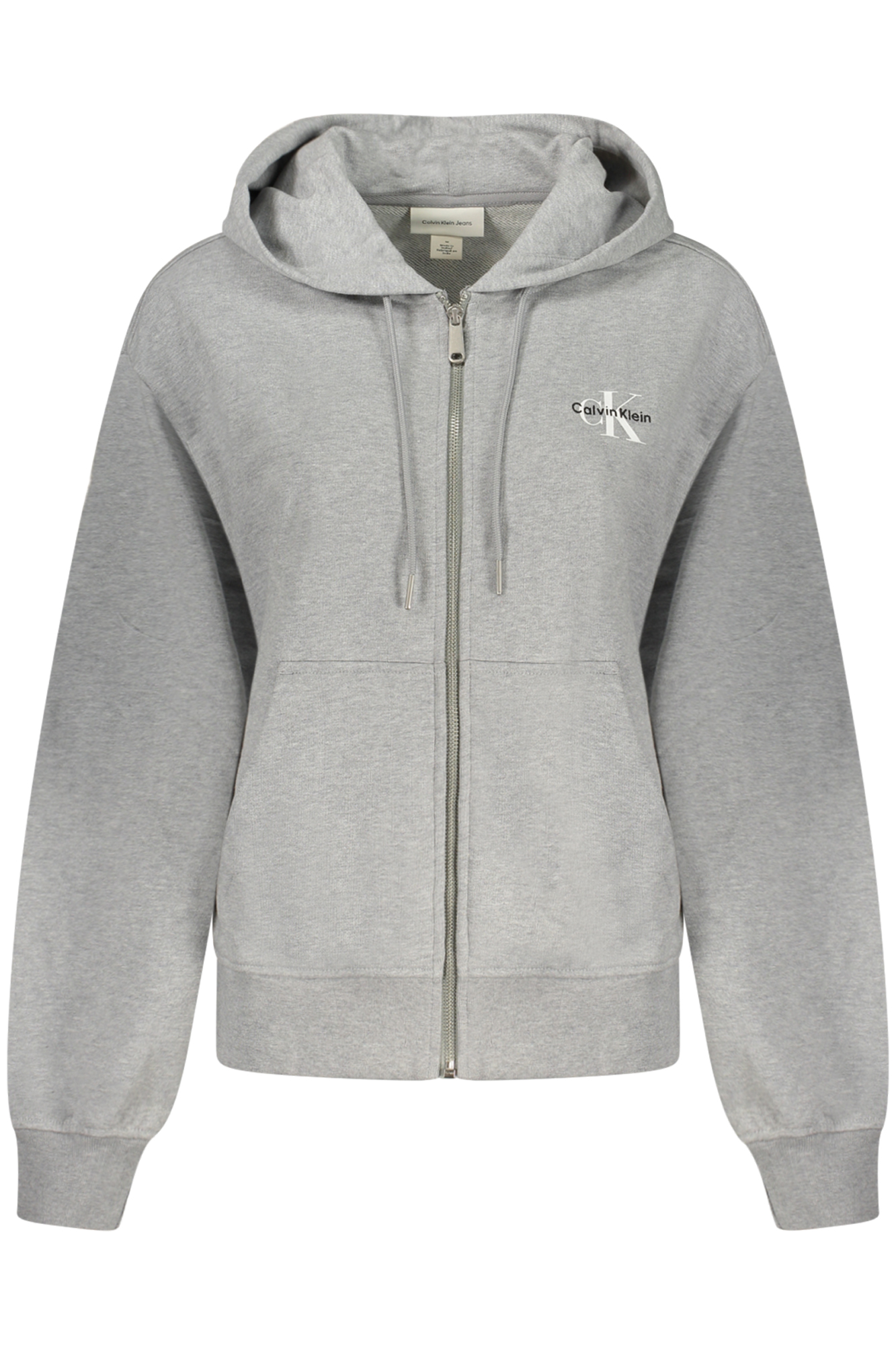 CALVIN KLEIN FELPA CON ZIP DONNA GRIGIO