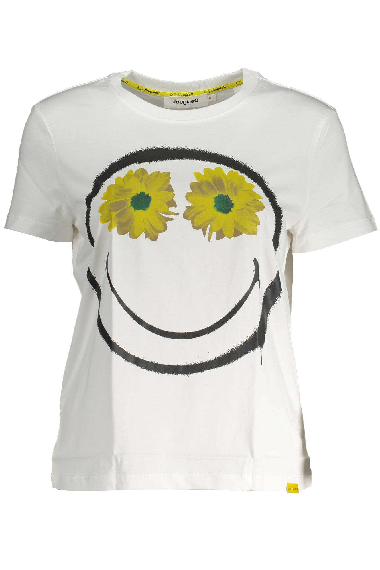 DESIGUAL T-SHIRT MANICHE CORTE DONNA BIANCO