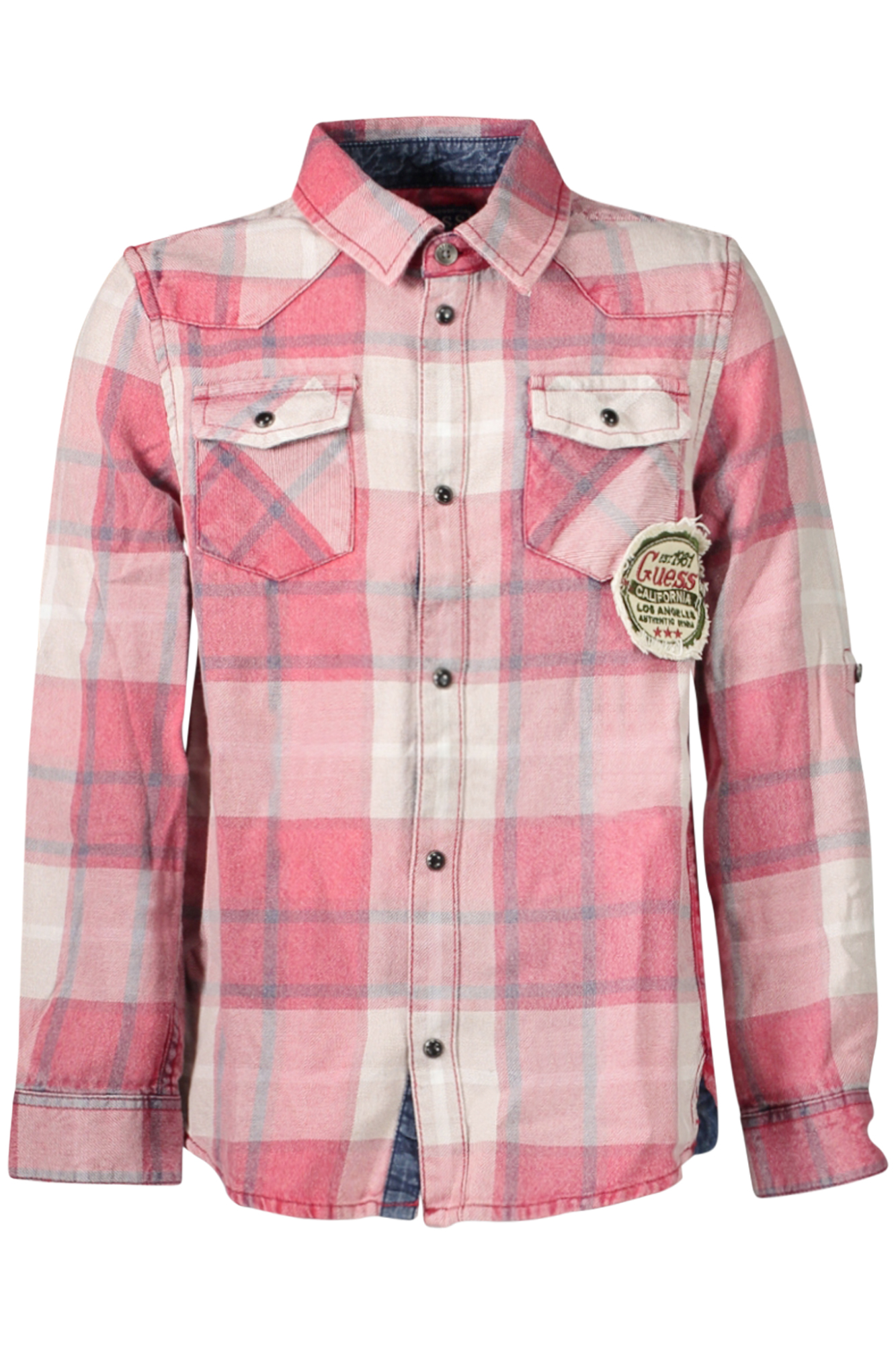 GUESS JEANS CAMICIA MANICHE LUNGHE BAMBINO ROSSO