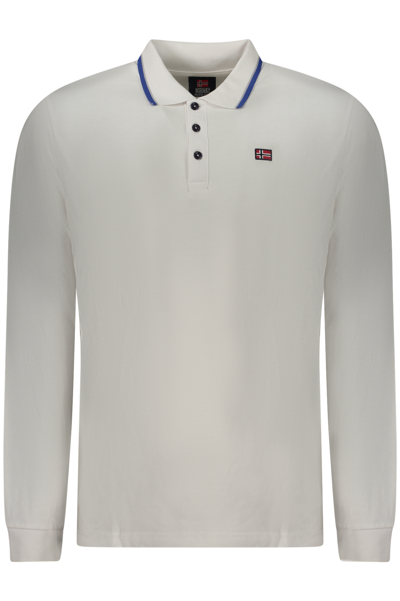 NORWAY 1963 POLO MANICHE LUNGHE UOMO BIANCO