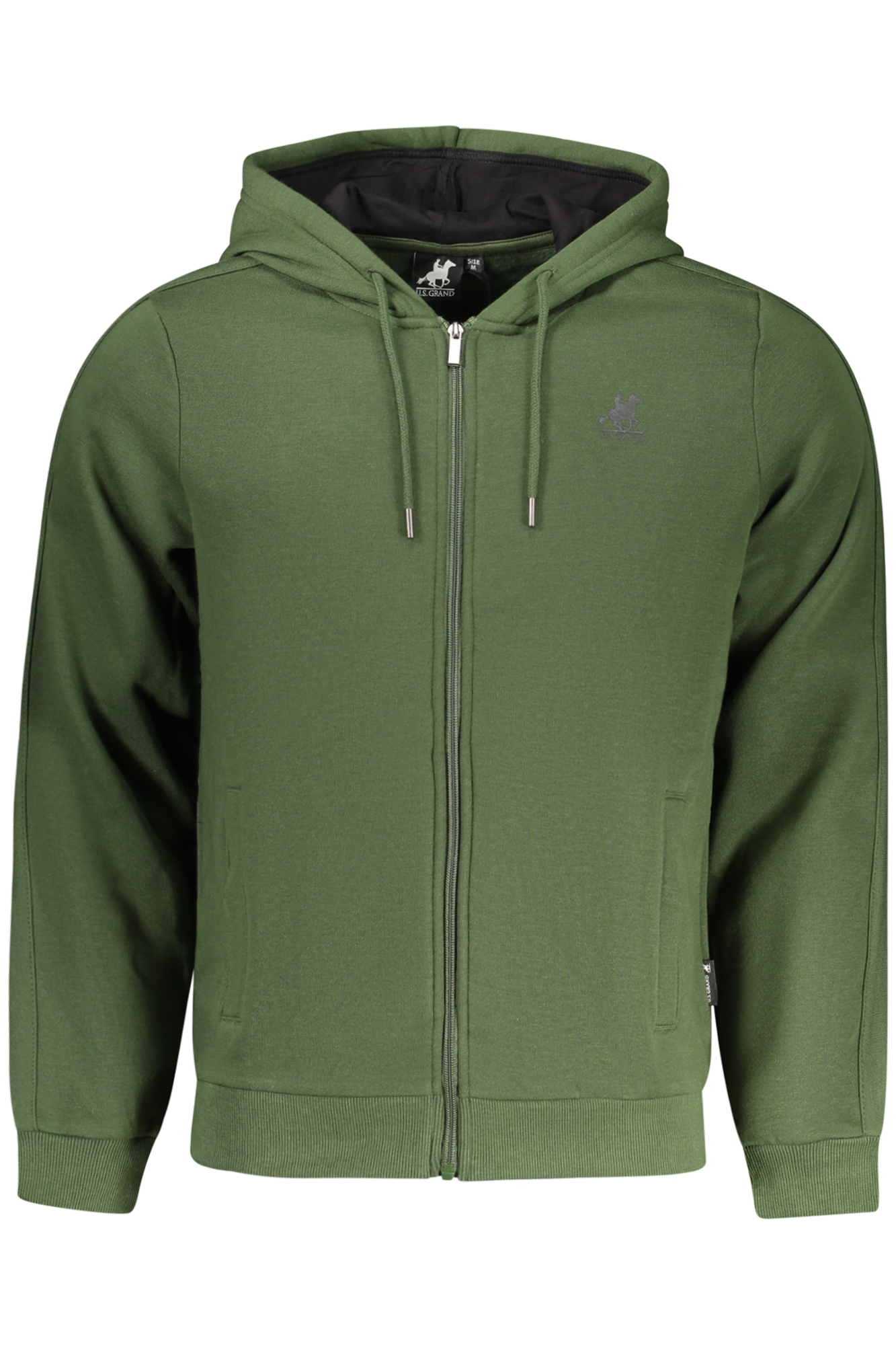 U.S. GRAND FELPA CON ZIP UOMO VERDE