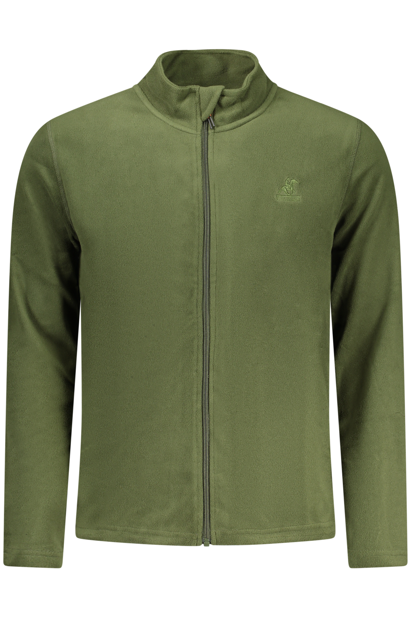 U.S. GRAND FELPA CON ZIP UOMO VERDE