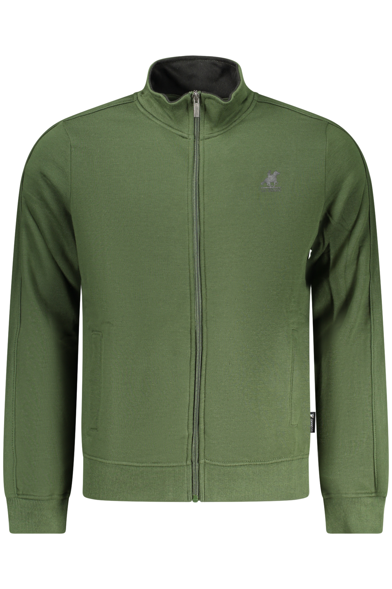 U.S. GRAND FELPA CON ZIP UOMO VERDE