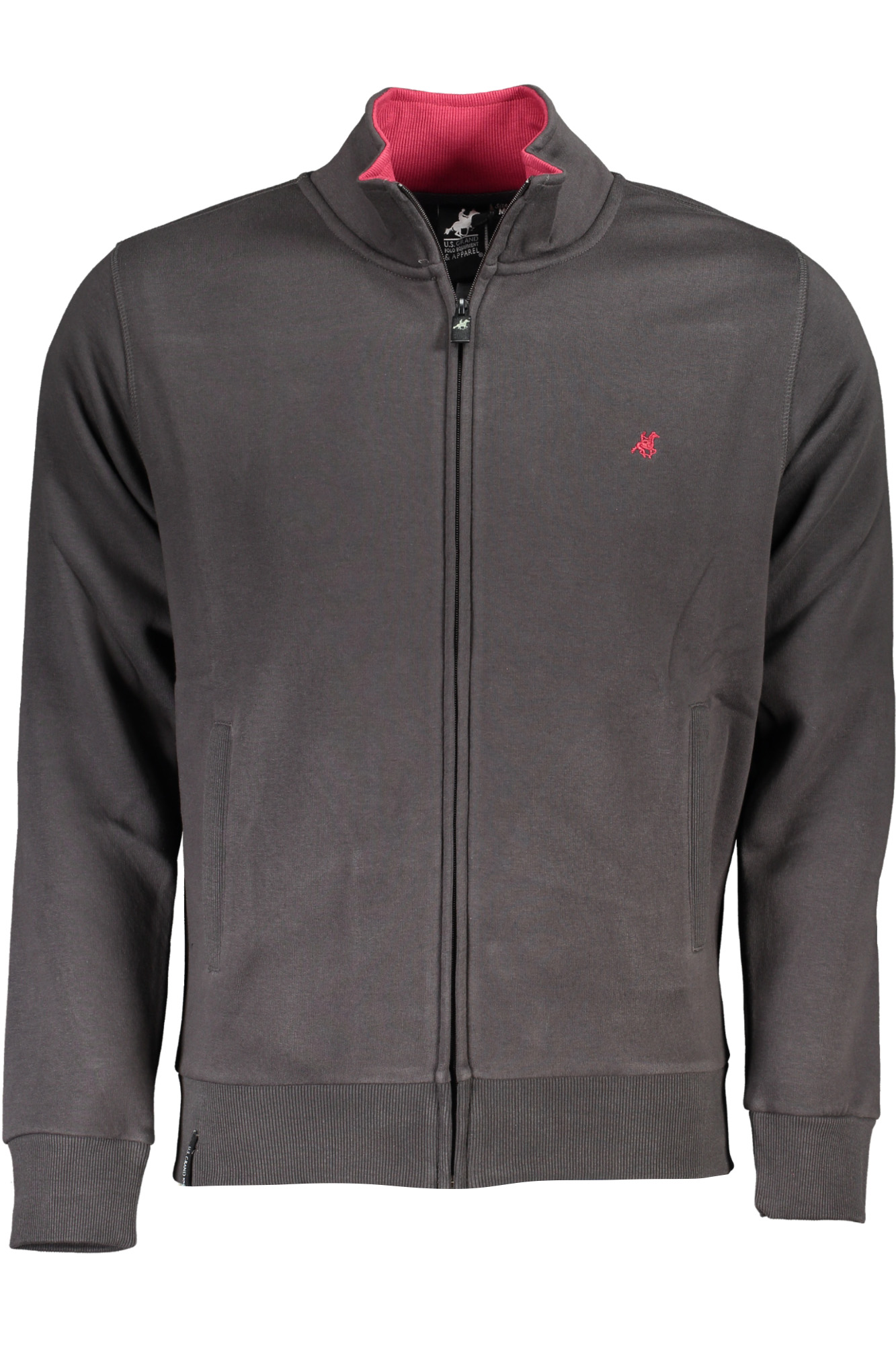 U.S. GRAND FELPA CON ZIP UOMO GRIGIO