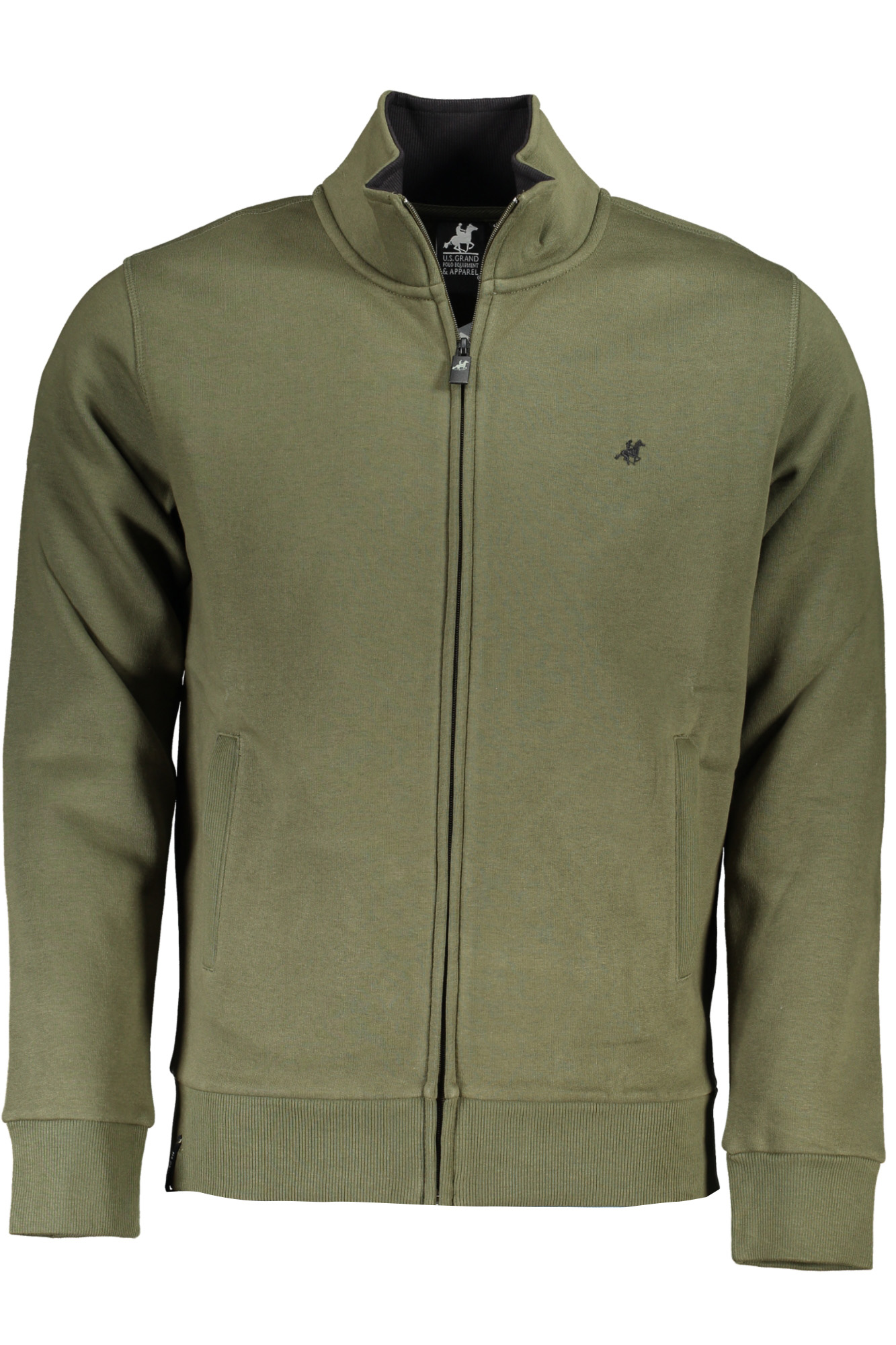 U.S. GRAND FELPA CON ZIP UOMO VERDE