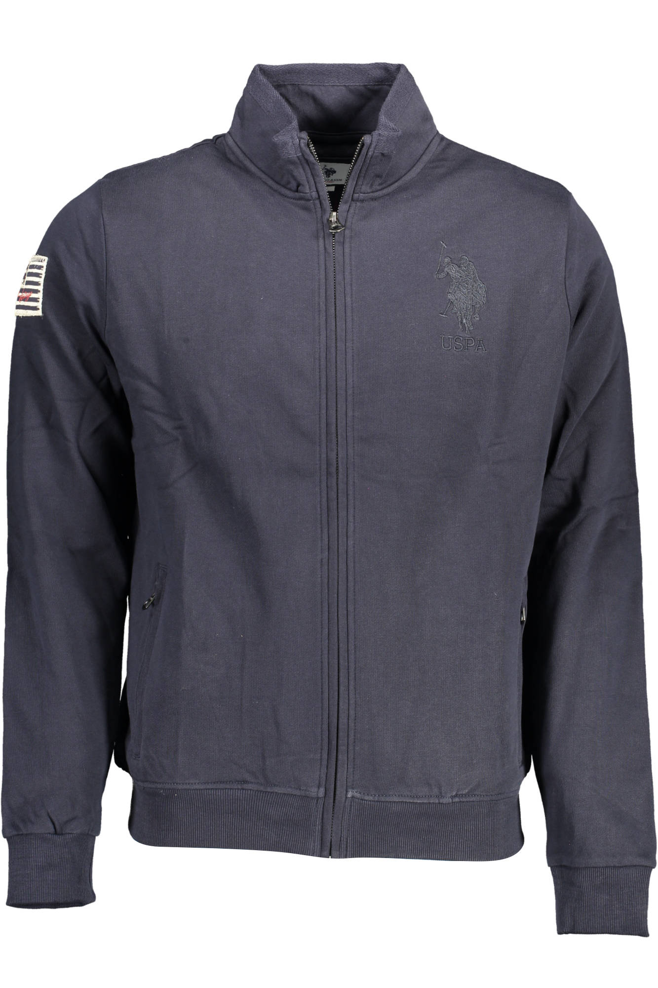 U.S. POLO FELPA CON ZIP UOMO BLU