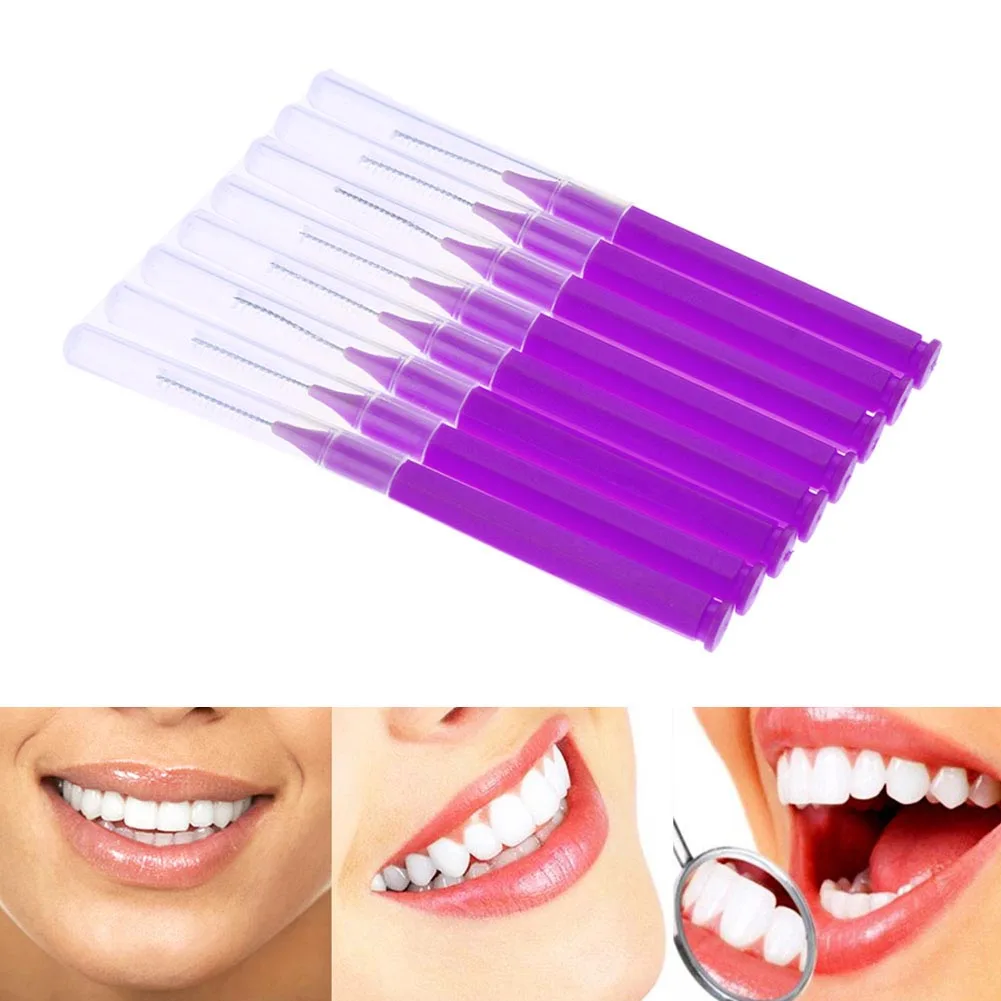 8-40PCS Spazzole interdentali Filo interdentale Stuzzicadenti Apparecchi ortodontici Spazzola Strumento per la pulizia dei denti Denti Igiene orale