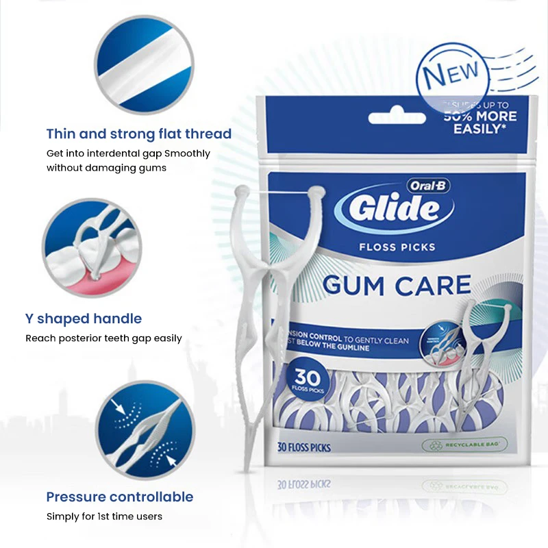 Confezione da 30 pezzi per plettri per filo interdentale ORal B Glide Pro Health ADVANCED