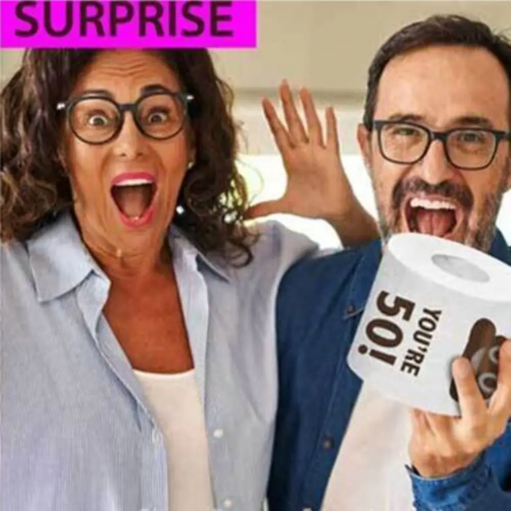 1 rotolo di cartoni animati per regali di compleanno, decorazioni, rotolo di fazzoletti, stampati, divertenti asciugamani di carta, carta igienica, rotoli di compleanno divertenti