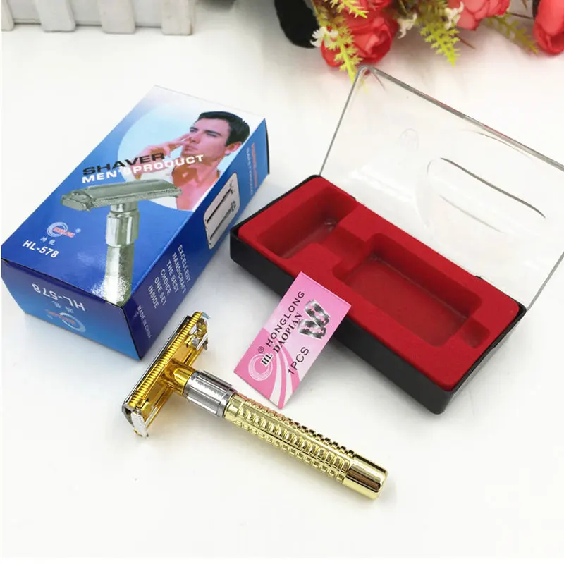 1pc Rasoio Da Barba dei Nuovi Uomini di Sicurezza Palmare Manuale Bordo di Rasatura Rasoio Da Uomo Lame Scatola di Sicurezza Rasoio + Doppia Macchina