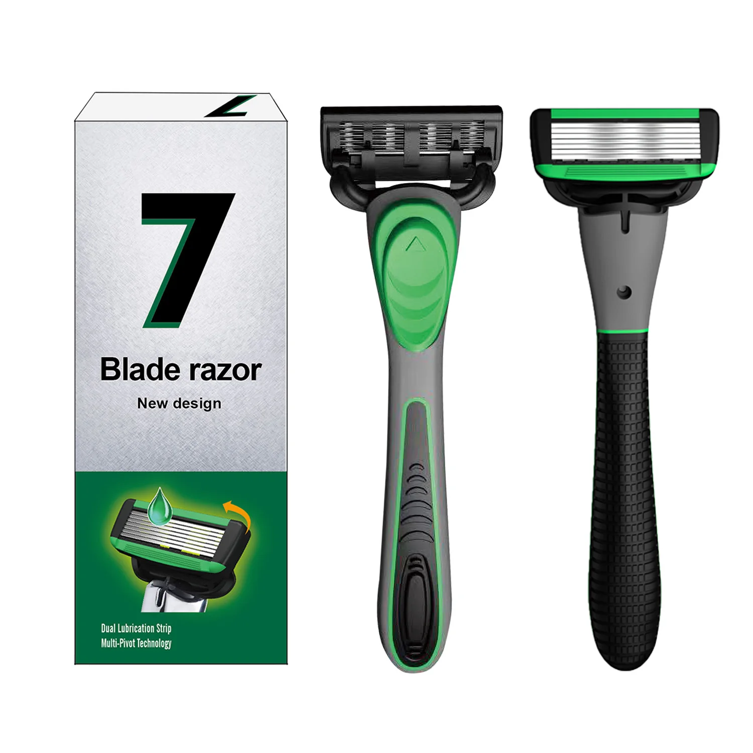 Set da barba per rasoio manuale a 7 strati da uomo con lame sostituibili Coltello per rasoio per depilazione Nessun danno alla pelle Set da barba per rasoio manuale a 7 strati da uomo con lame sostituibili Coltello per rasoio per depilazione Nessun danno alla pelle