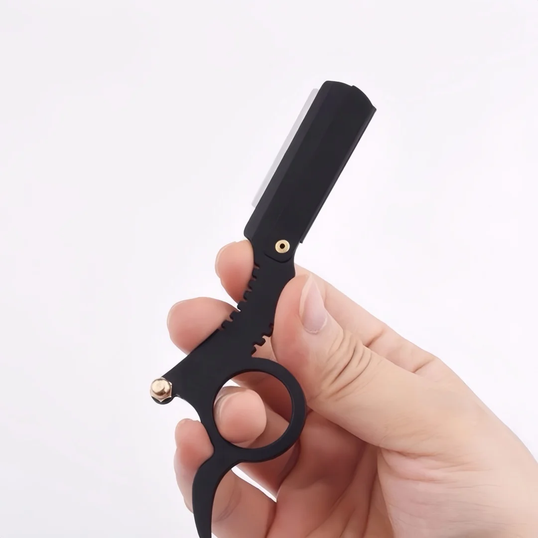 199-Rasoio per pollice in acciaio inossidabile e rasoio dritto tradizionale + raschietto per taglio capelli 199-Rasoio per pollice in acciaio inossidabile e rasoio dritto tradizionale + raschietto per taglio capelli