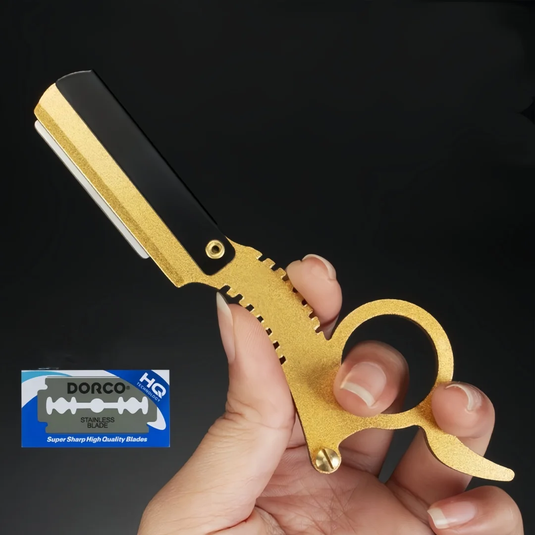 199-Rasoio per pollice in acciaio inossidabile e rasoio dritto tradizionale + raschietto per taglio capelli 199-Rasoio per pollice in acciaio inossidabile e rasoio dritto tradizionale + raschietto per taglio capelli