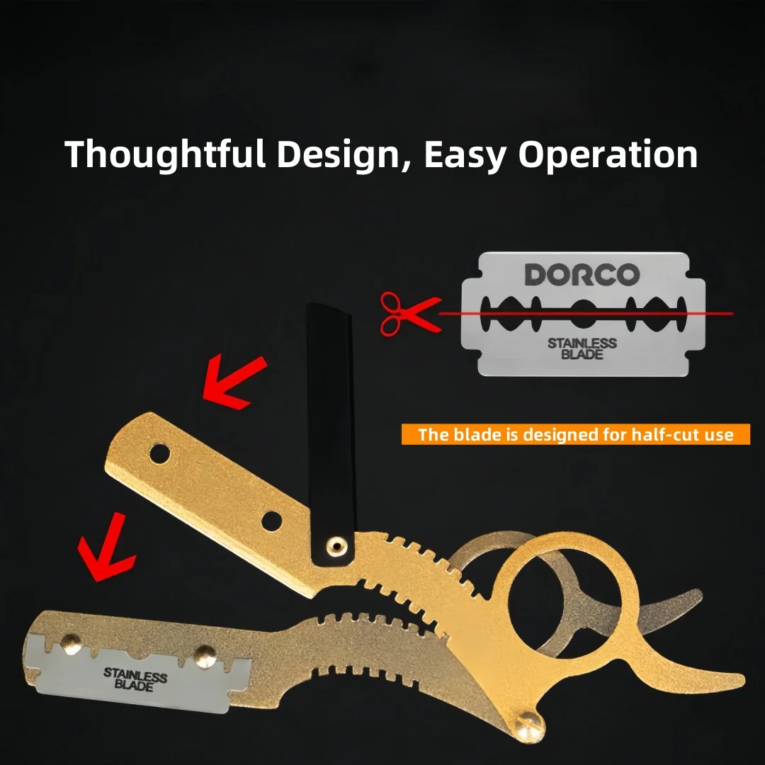 199-Rasoio per pollice in acciaio inossidabile e rasoio dritto tradizionale + raschietto per taglio capelli 199-Rasoio per pollice in acciaio inossidabile e rasoio dritto tradizionale + raschietto per taglio capelli