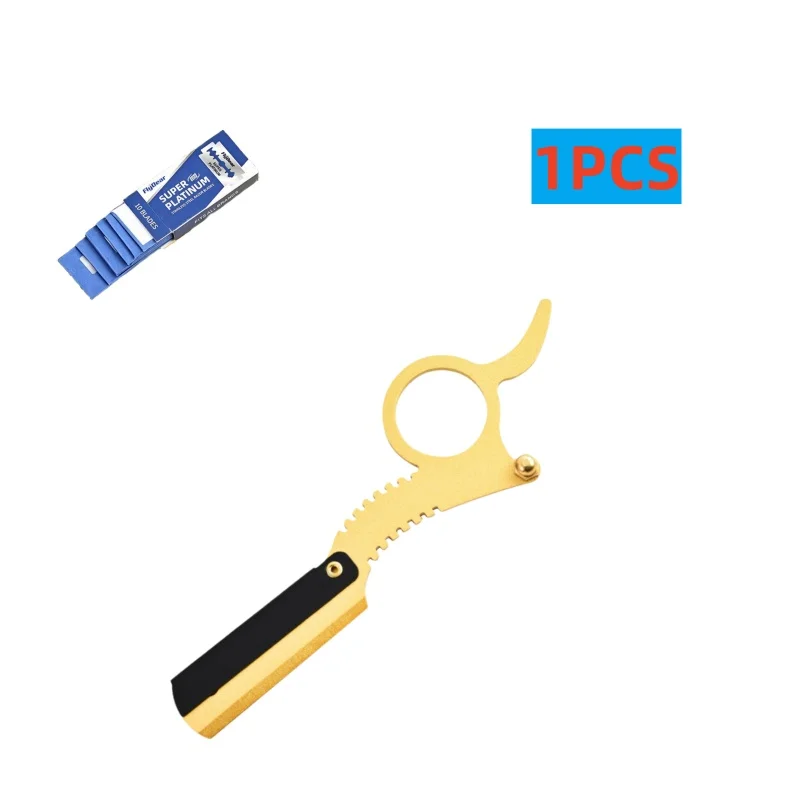 199-Rasoio per pollice in acciaio inossidabile e rasoio dritto tradizionale + raschietto per taglio capelli 199-Rasoio per pollice in acciaio inossidabile e rasoio dritto tradizionale + raschietto per taglio capelli