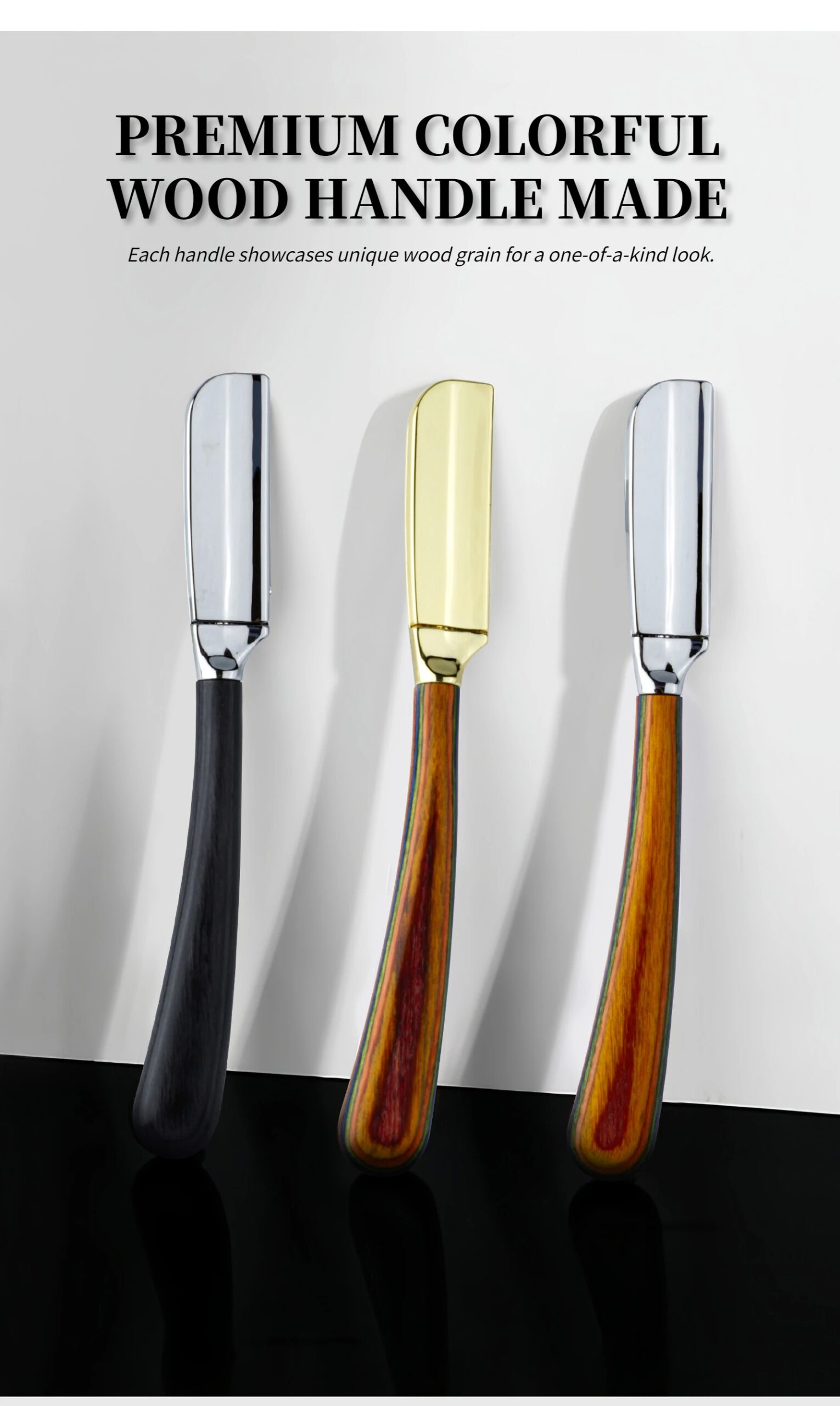 Nuovo rasoio da barba professionale per barba Baber con bordo dritto, strumenti per la depilazione da uomo, manico in legno, impugnatura antiscivolo per la rasatura domestica