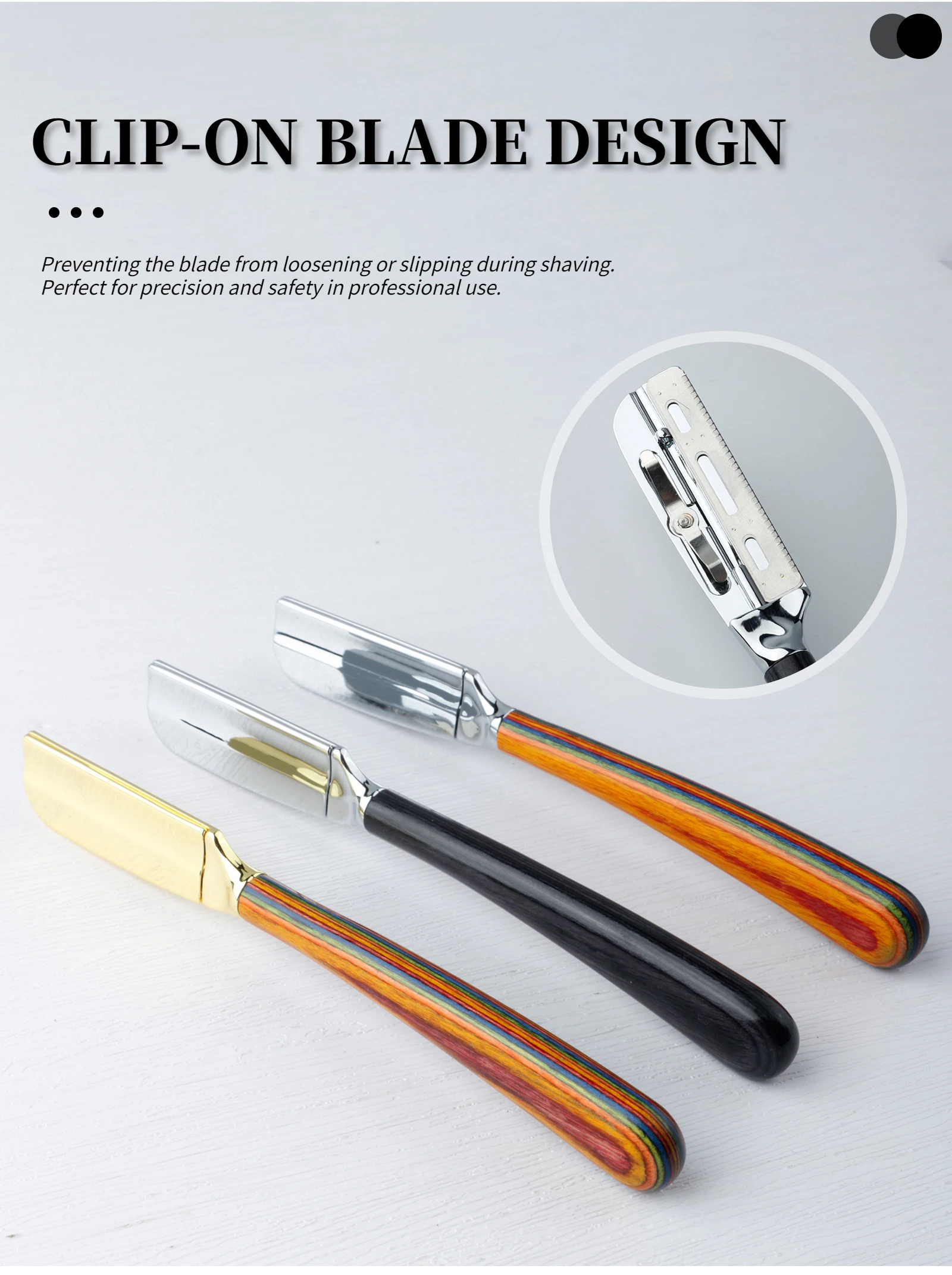 Nuovo rasoio da barba professionale per barba Baber con bordo dritto, strumenti per la depilazione da uomo, manico in legno, impugnatura antiscivolo per la rasatura domestica