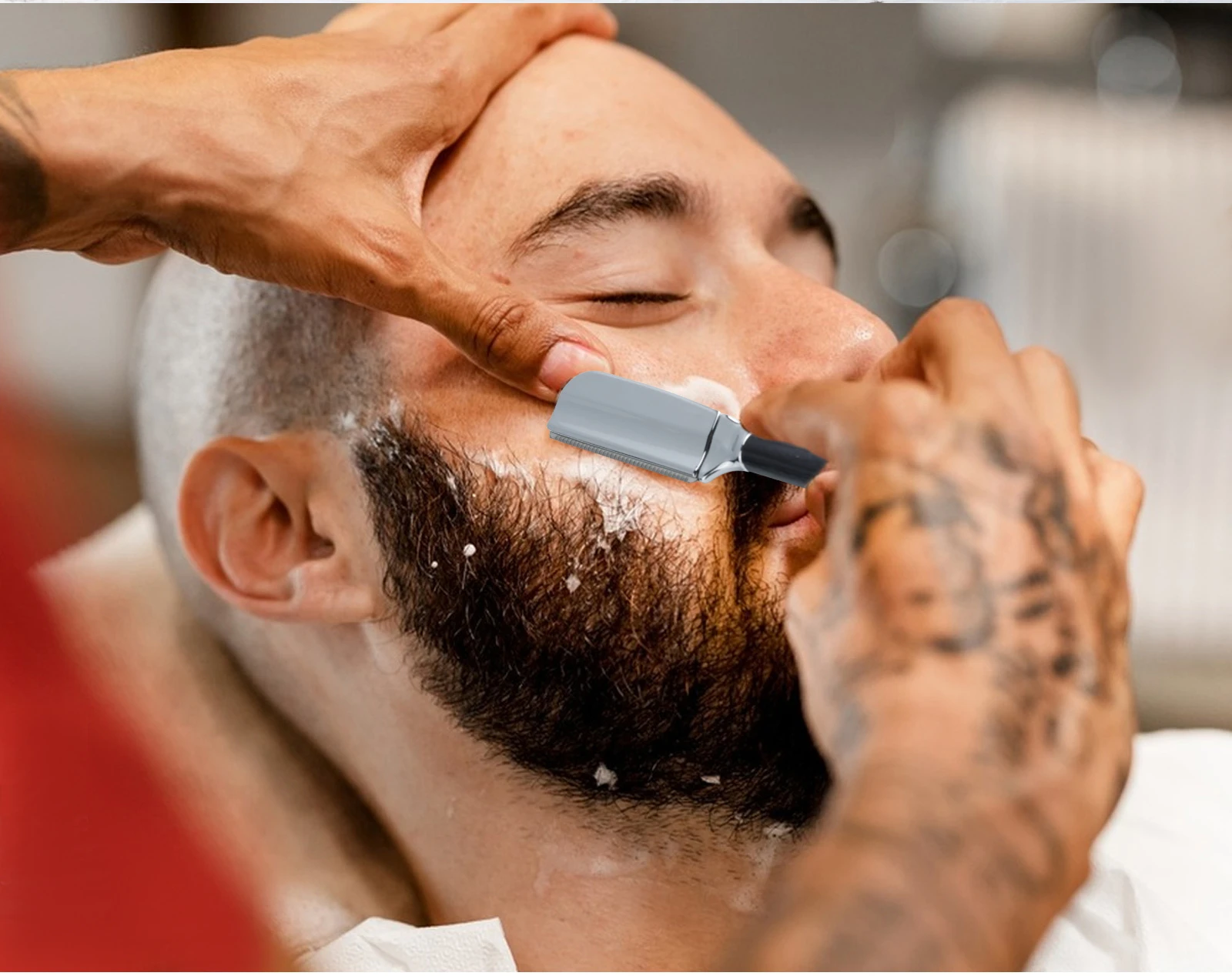 Nuovo rasoio da barba professionale per barba Baber con bordo dritto, strumenti per la depilazione da uomo, manico in legno, impugnatura antiscivolo per la rasatura domestica