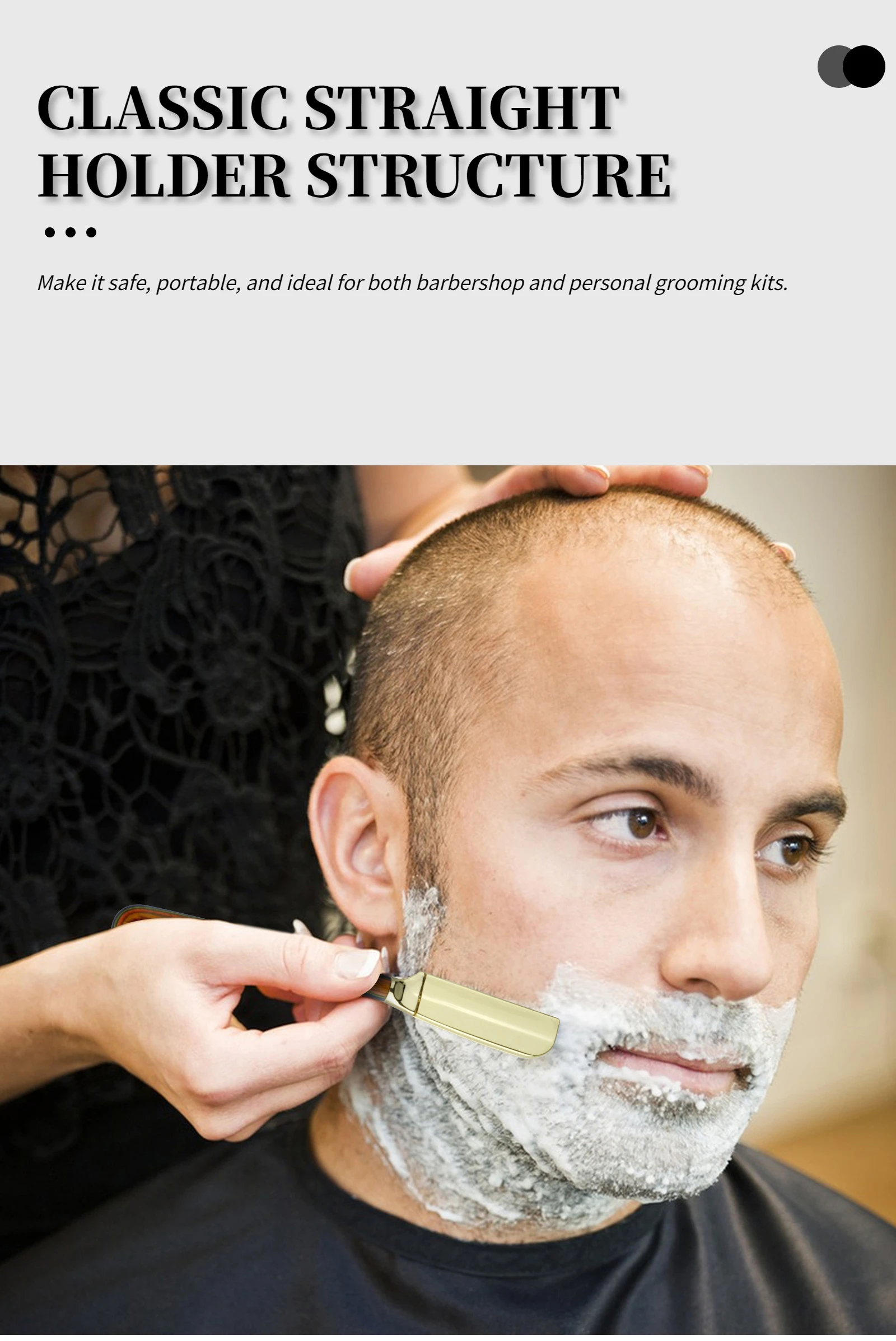 Nuovo rasoio da barba professionale per barba Baber con bordo dritto, strumenti per la depilazione da uomo, manico in legno, impugnatura antiscivolo per la rasatura domestica