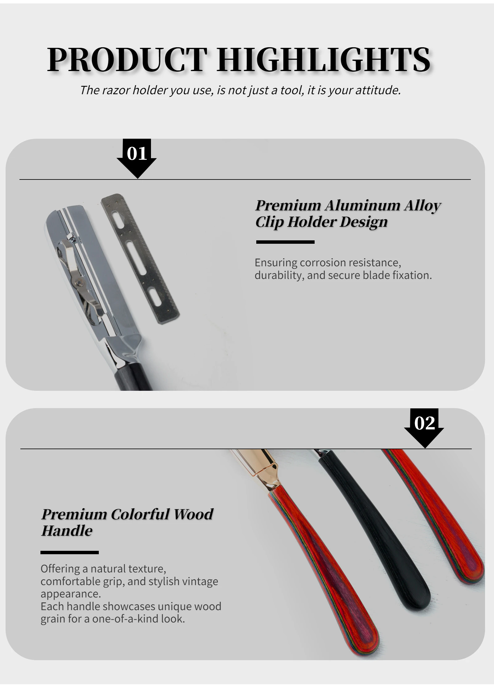 Nuovo rasoio da barba professionale per barba Baber con bordo dritto, strumenti per la depilazione da uomo, manico in legno, impugnatura antiscivolo per la rasatura domestica