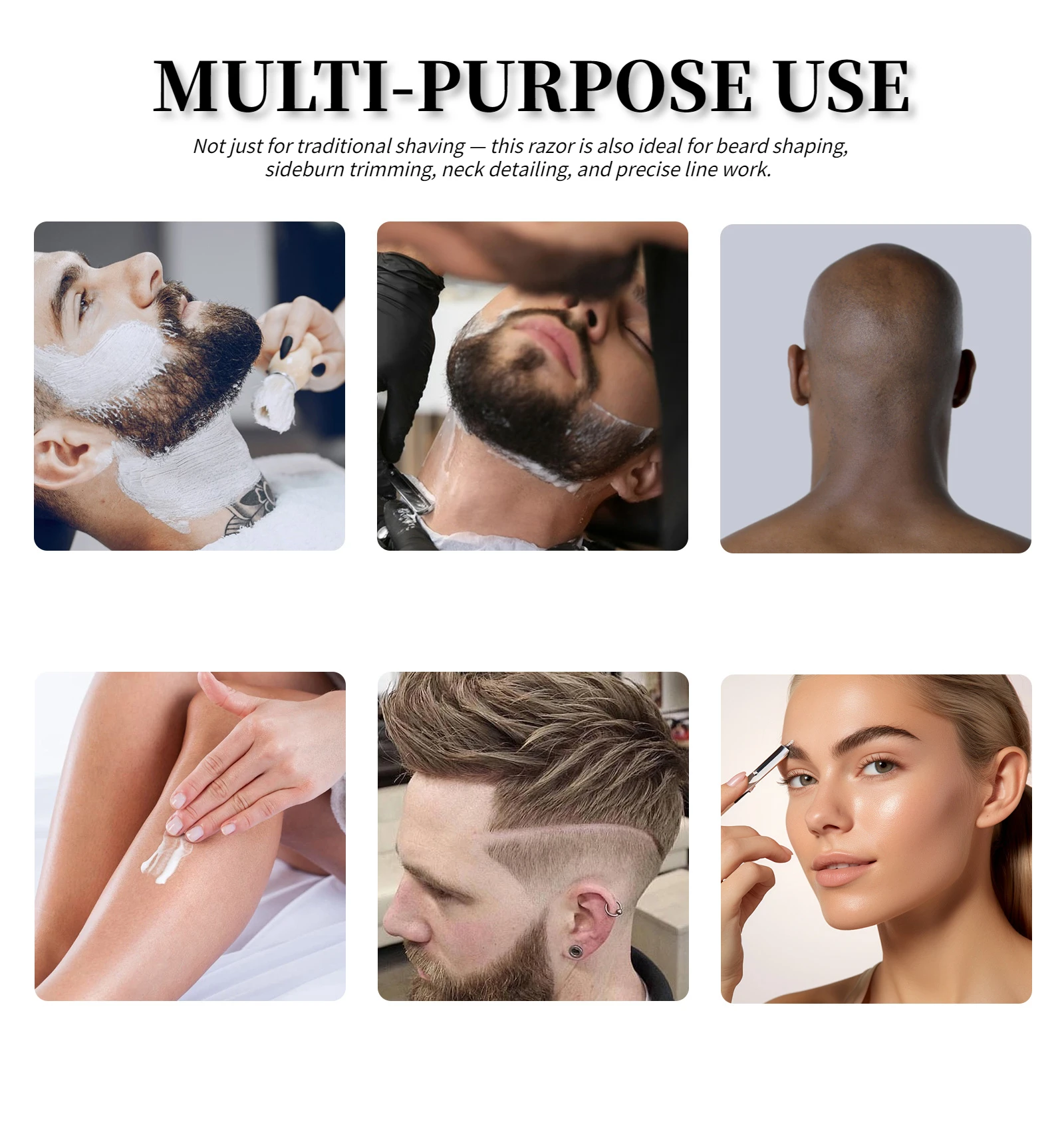 Nuovo rasoio da barba professionale per barba Baber con bordo dritto, strumenti per la depilazione da uomo, manico in legno, impugnatura antiscivolo per la rasatura domestica