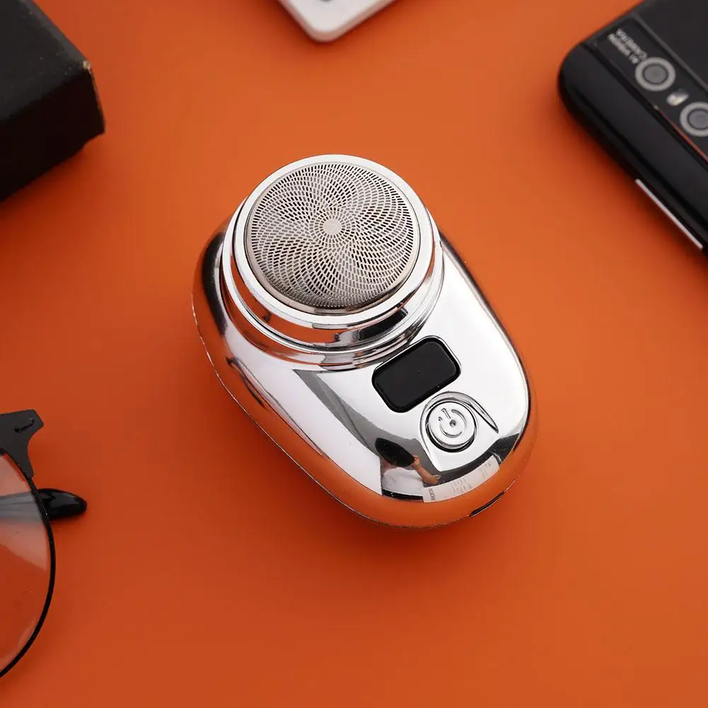 Strumento da barba da uomo Rasoio elettrico portatile ricaricabile USB con display a batteria a LED per uomo Mini rasoio rotante da viaggio impermeabile Strumento da barba da uomo Rasoio elettrico portatile ricaricabile USB con display a batteria a LED per uomo Mini rasoio rotante da viaggio impermeabile