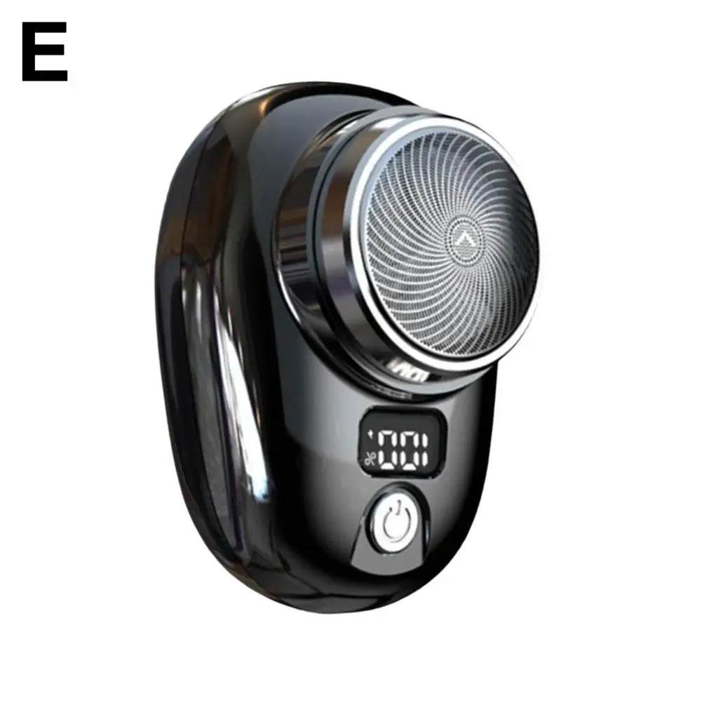 Strumento da barba da uomo Rasoio elettrico portatile ricaricabile USB con display a batteria a LED per uomo Mini rasoio rotante da viaggio impermeabile Strumento da barba da uomo Rasoio elettrico portatile ricaricabile USB con display a batteria a LED per uomo Mini rasoio rotante da viaggio impermeabile