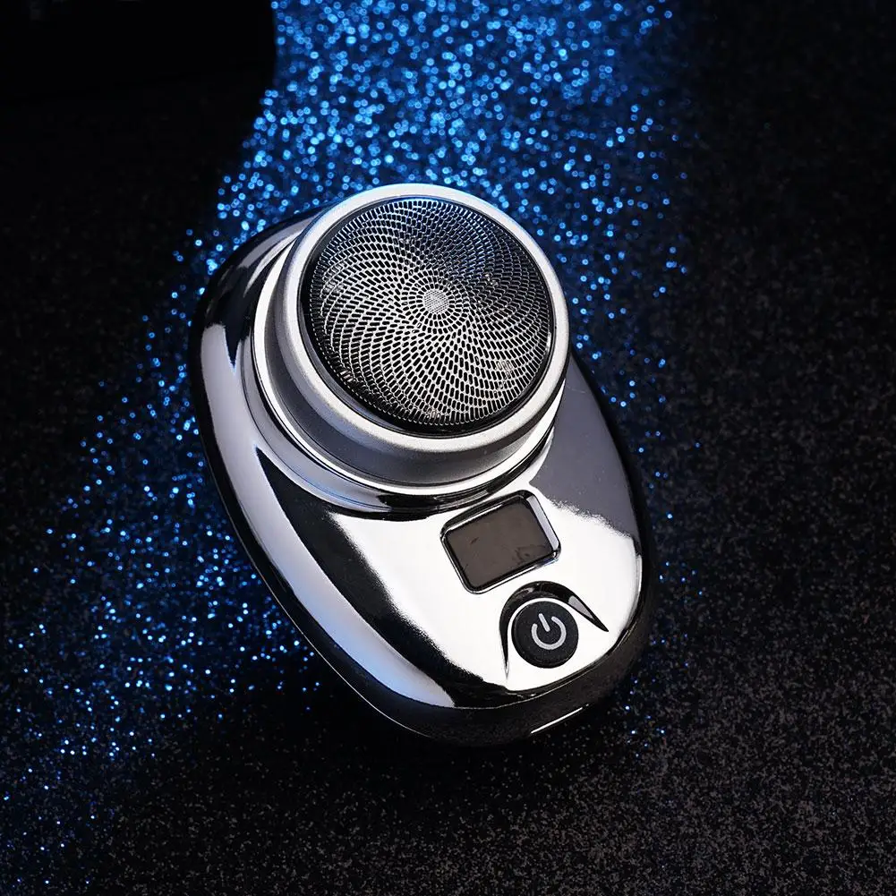 Strumento da barba da uomo Rasoio elettrico portatile ricaricabile USB con display a batteria a LED per uomo Mini rasoio rotante da viaggio impermeabile Strumento da barba da uomo Rasoio elettrico portatile ricaricabile USB con display a batteria a LED per uomo Mini rasoio rotante da viaggio impermeabile