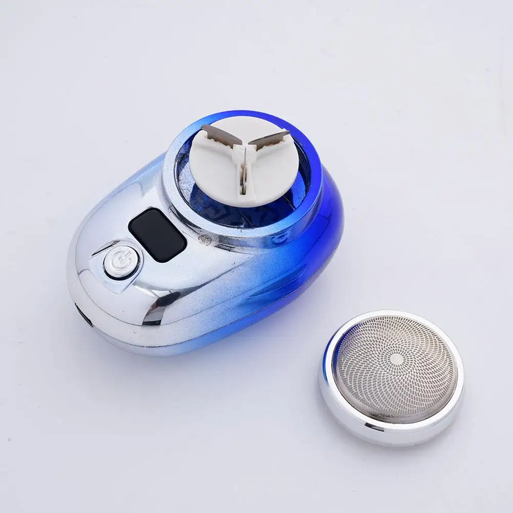 Strumento da barba da uomo Rasoio elettrico portatile ricaricabile USB con display a batteria a LED per uomo Mini rasoio rotante da viaggio impermeabile Strumento da barba da uomo Rasoio elettrico portatile ricaricabile USB con display a batteria a LED per uomo Mini rasoio rotante da viaggio impermeabile